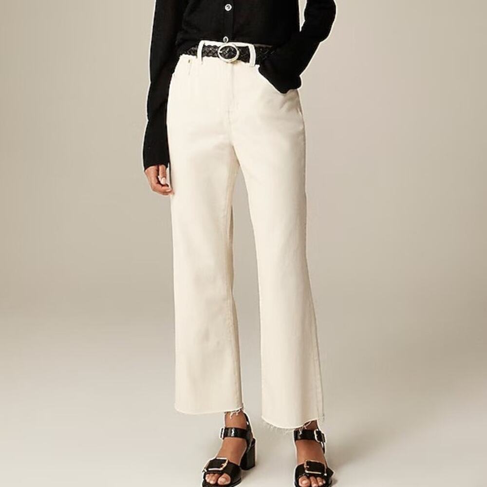 J.Crew Mid Rise Relaxed Kickout Jean Ecru Wash Size 24 NWT